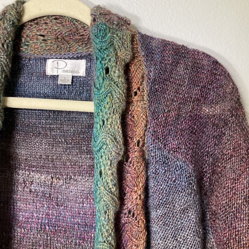 Ponsesa Womens S Open Front Cardigan Colorful Boho